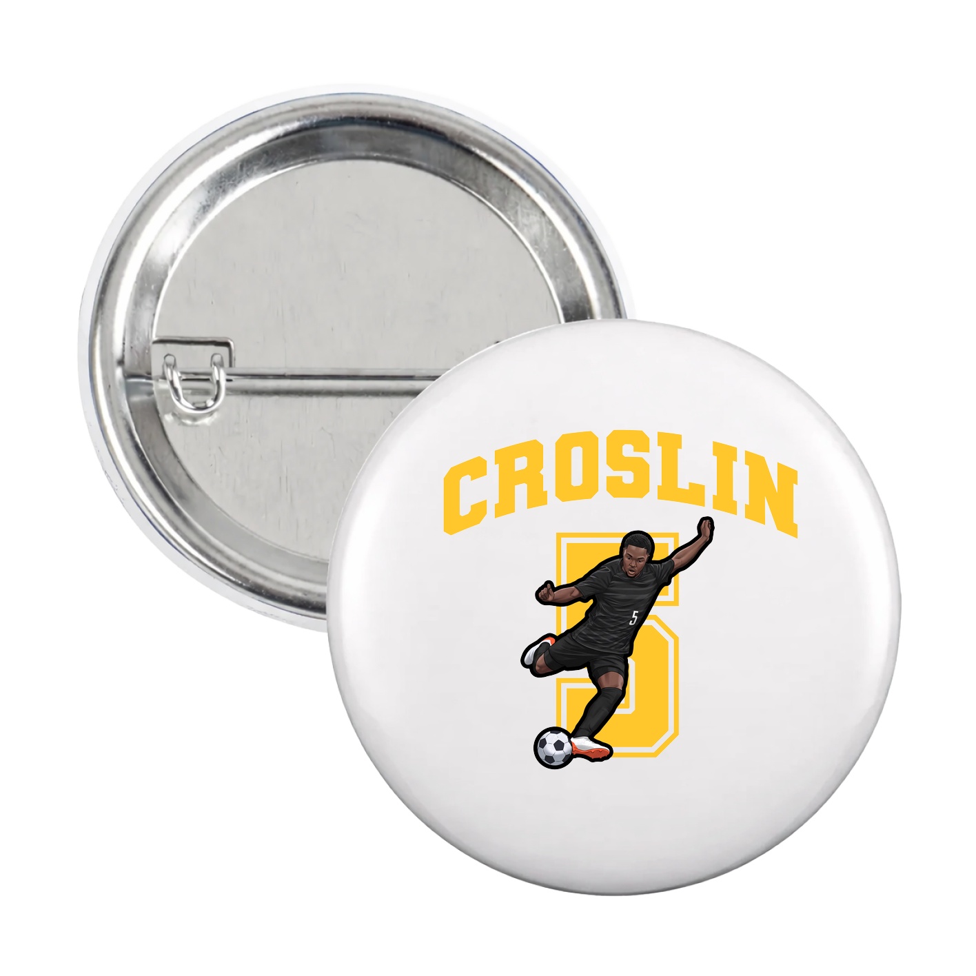 Game Day Button — Number in White