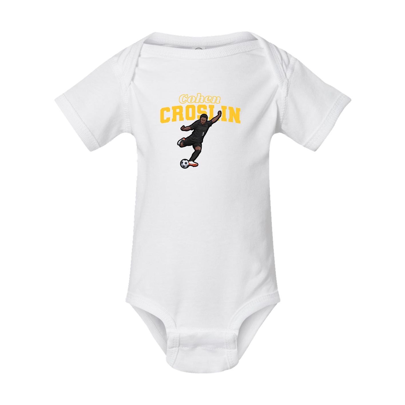 Baby Onesie — Name Arch in White