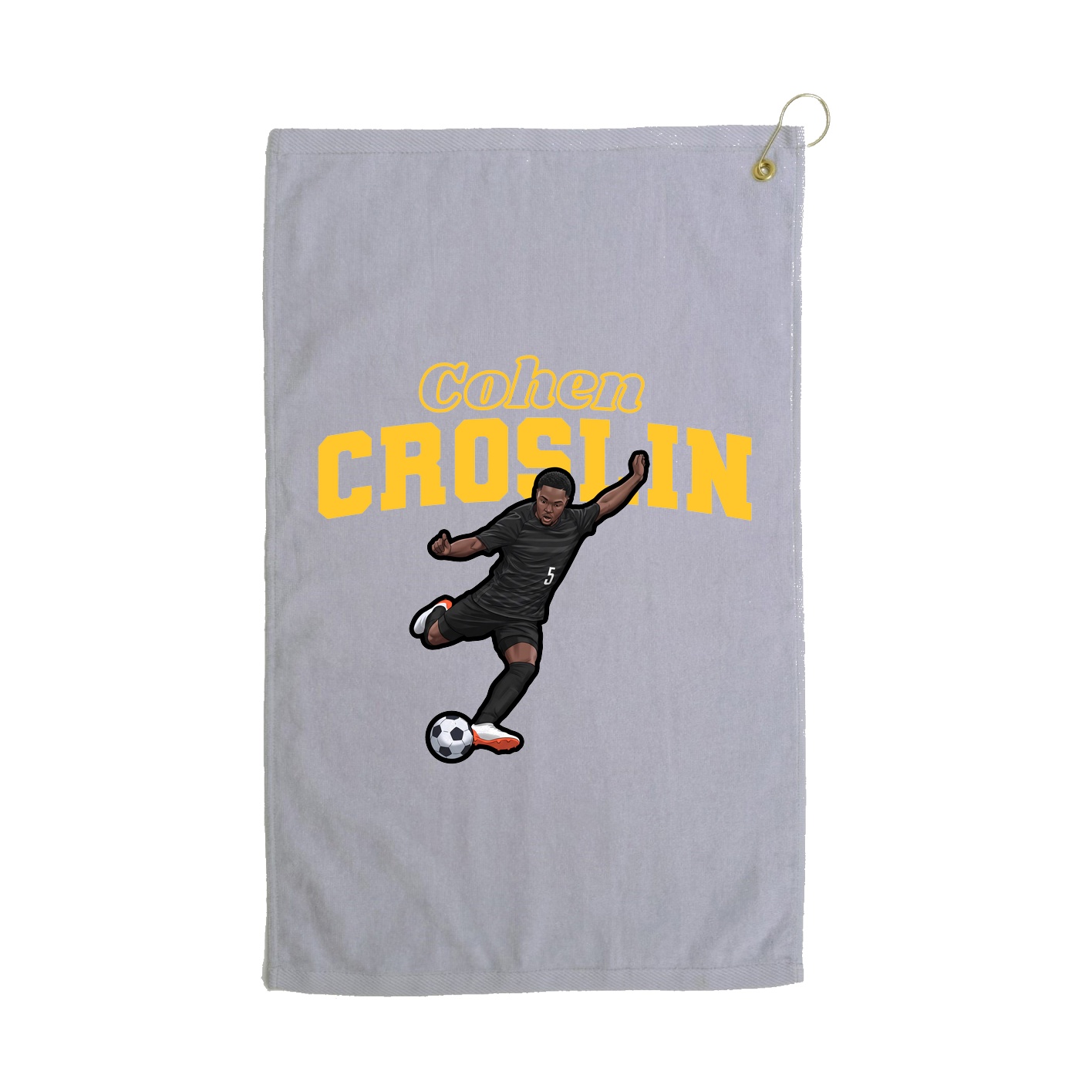 Golf Towel — Name Arch in Grey