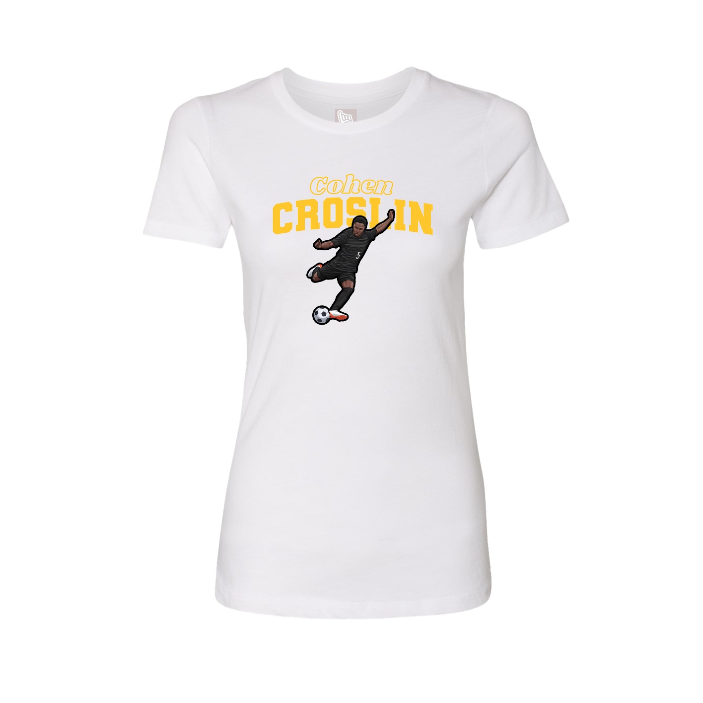 Fitted Women's Tee — Name Arch in White