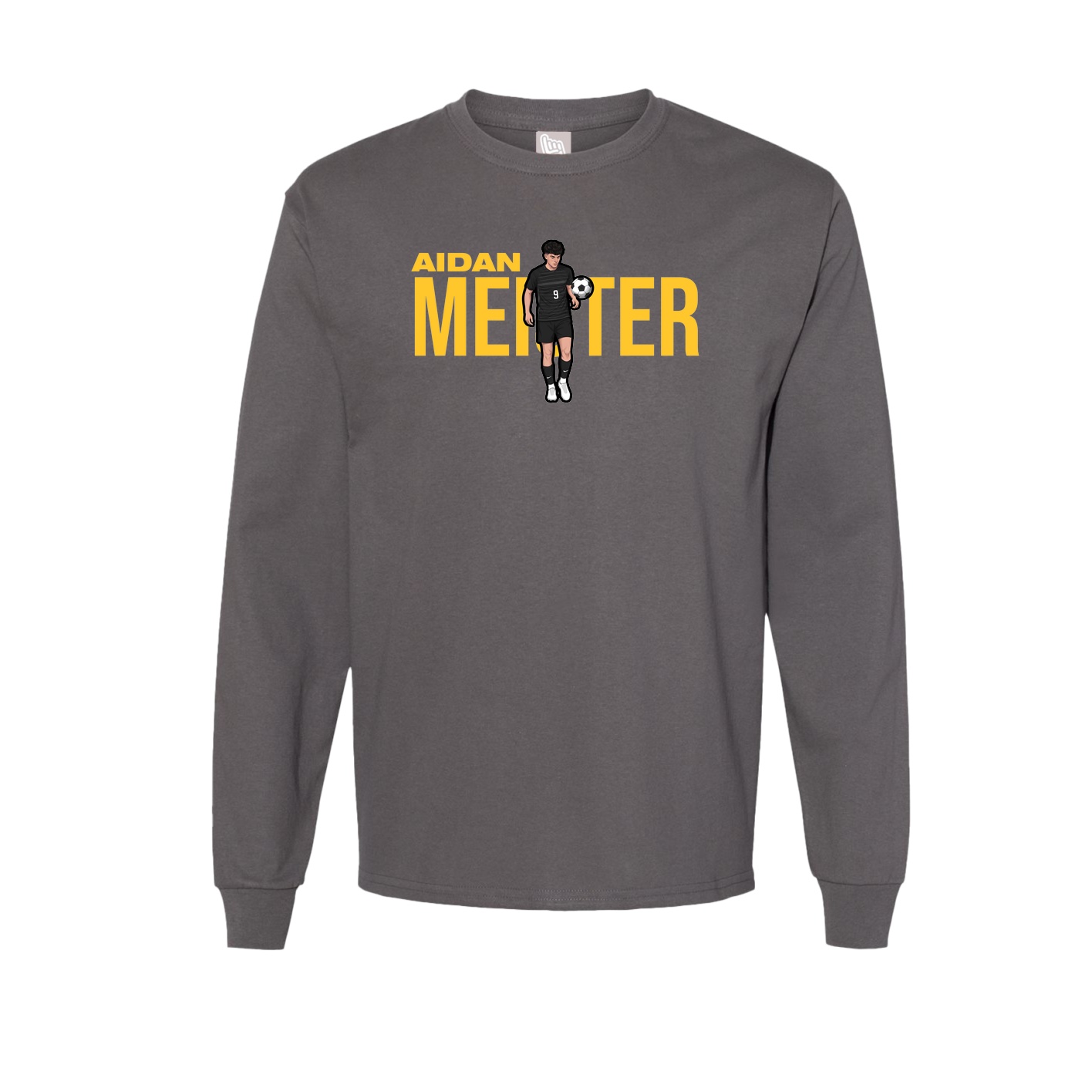 Long Sleeve Tee — Player Name in Grey