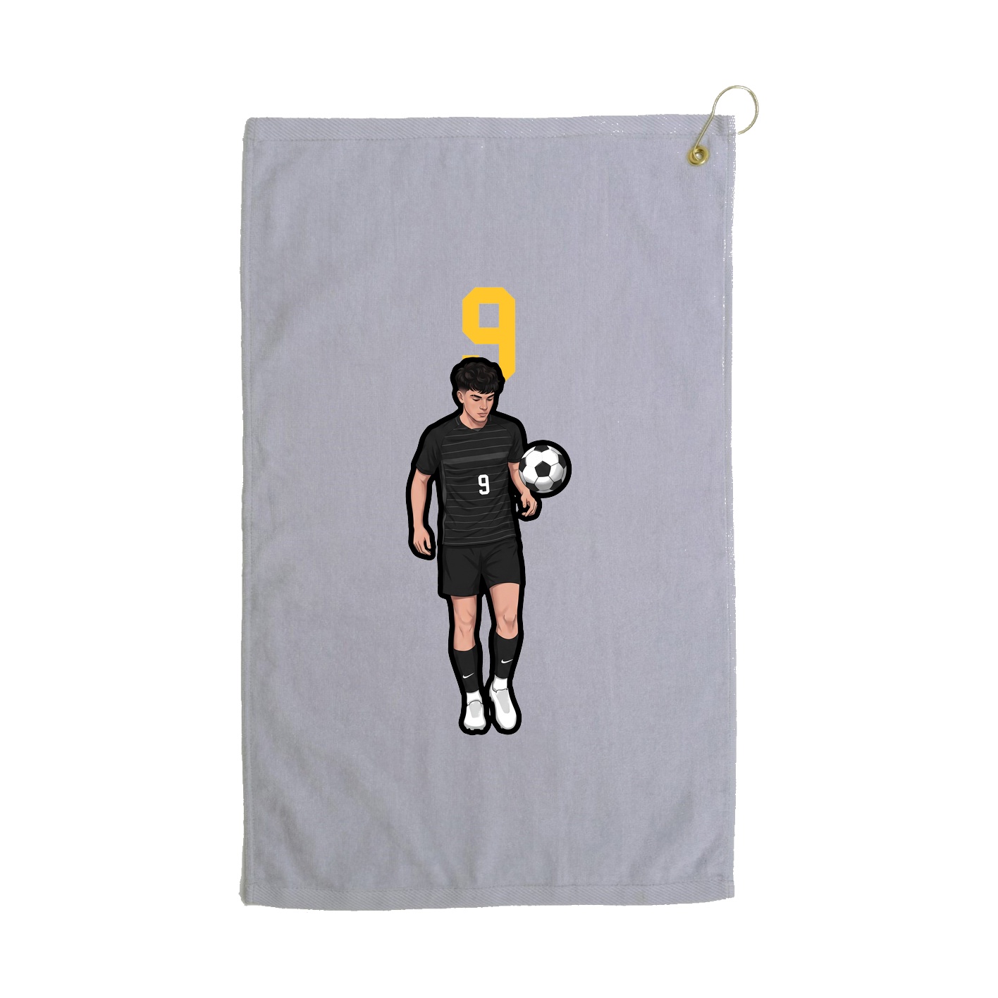 Golf Towel — Number Top in Grey