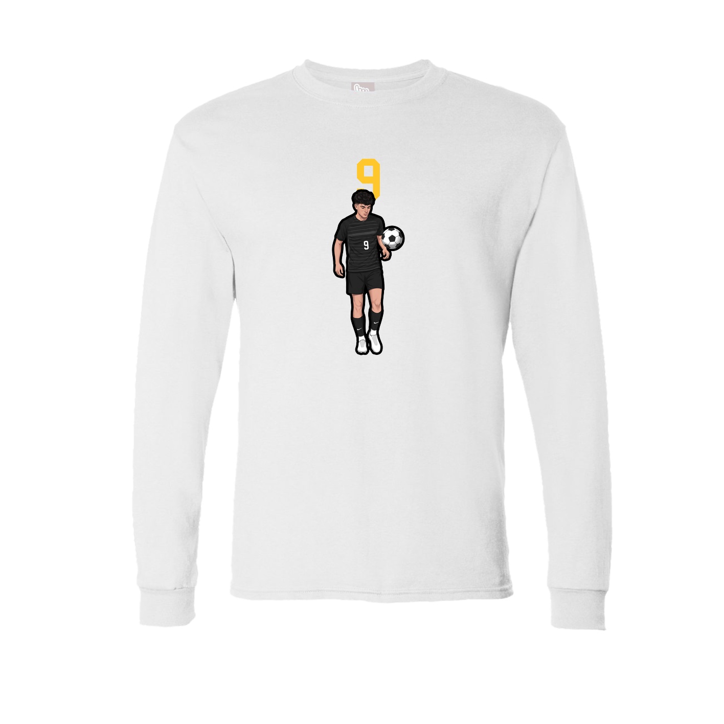 Long Sleeve Tee — Number Top in White