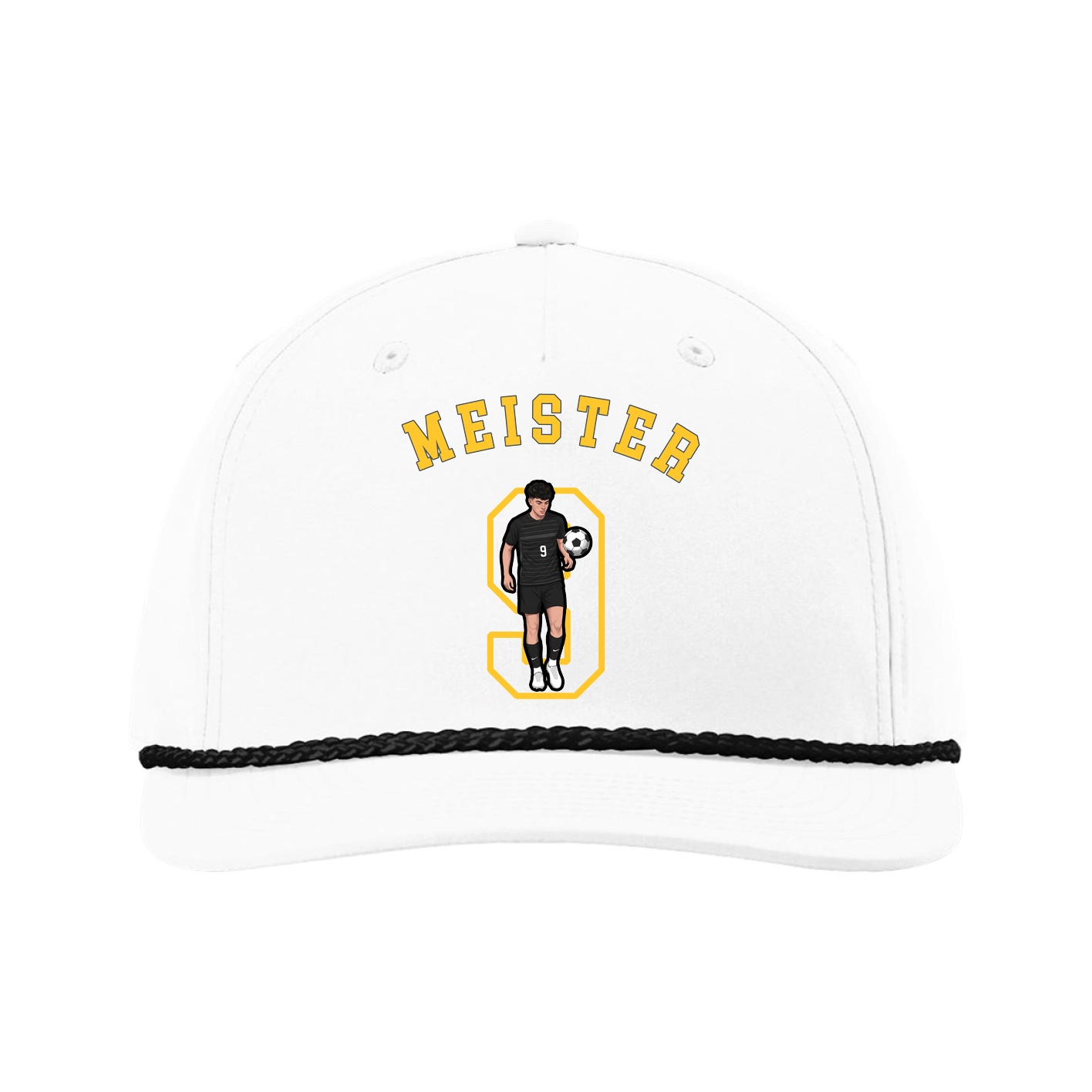 Five-Panel Classic Rope Cap — Shirsey Arch in White