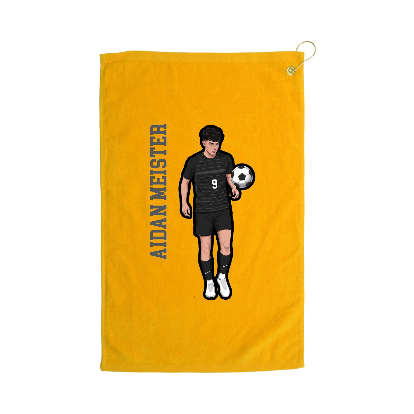 Golf Towel — Name Vertical in Gold