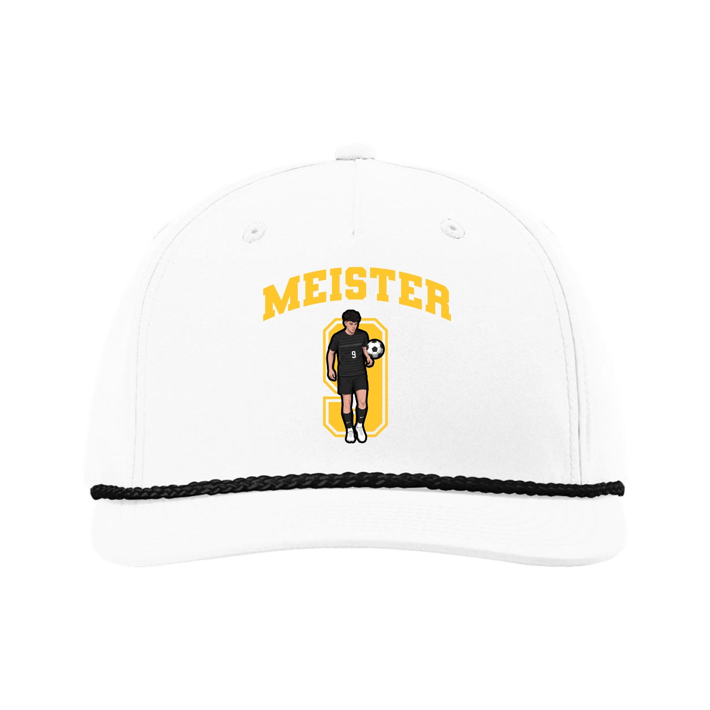 Five-Panel Classic Rope Cap — Number in White