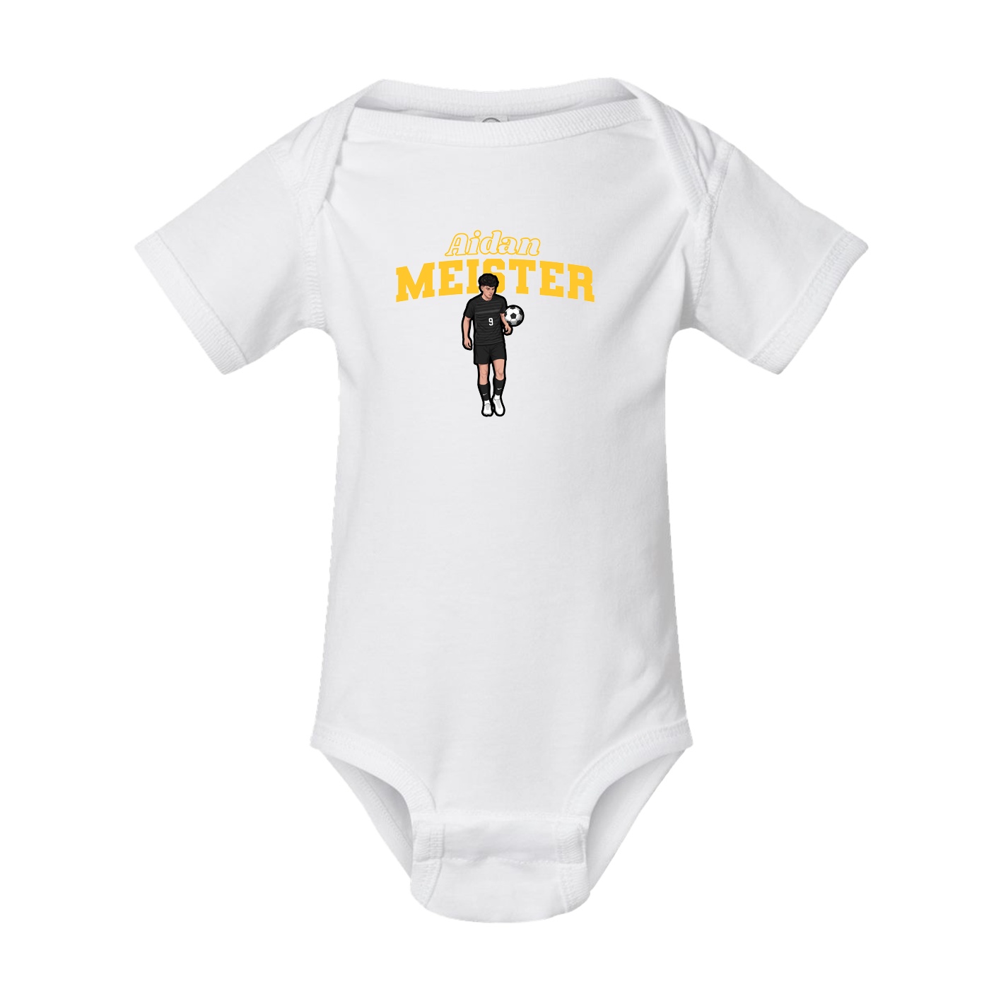 Baby Onesie — Name Arch in White