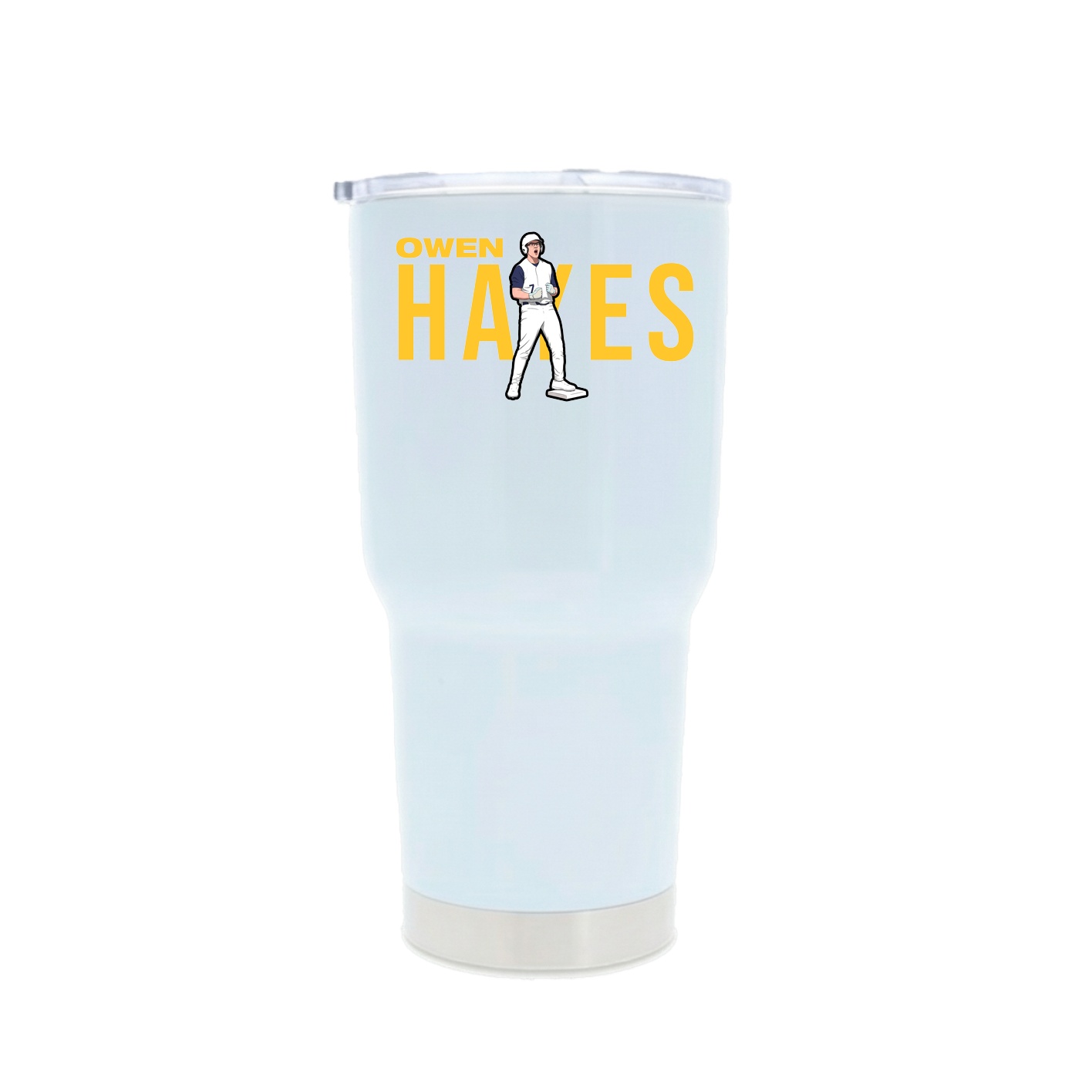 30oz Stainless Steel Tumbler — Player Name in White