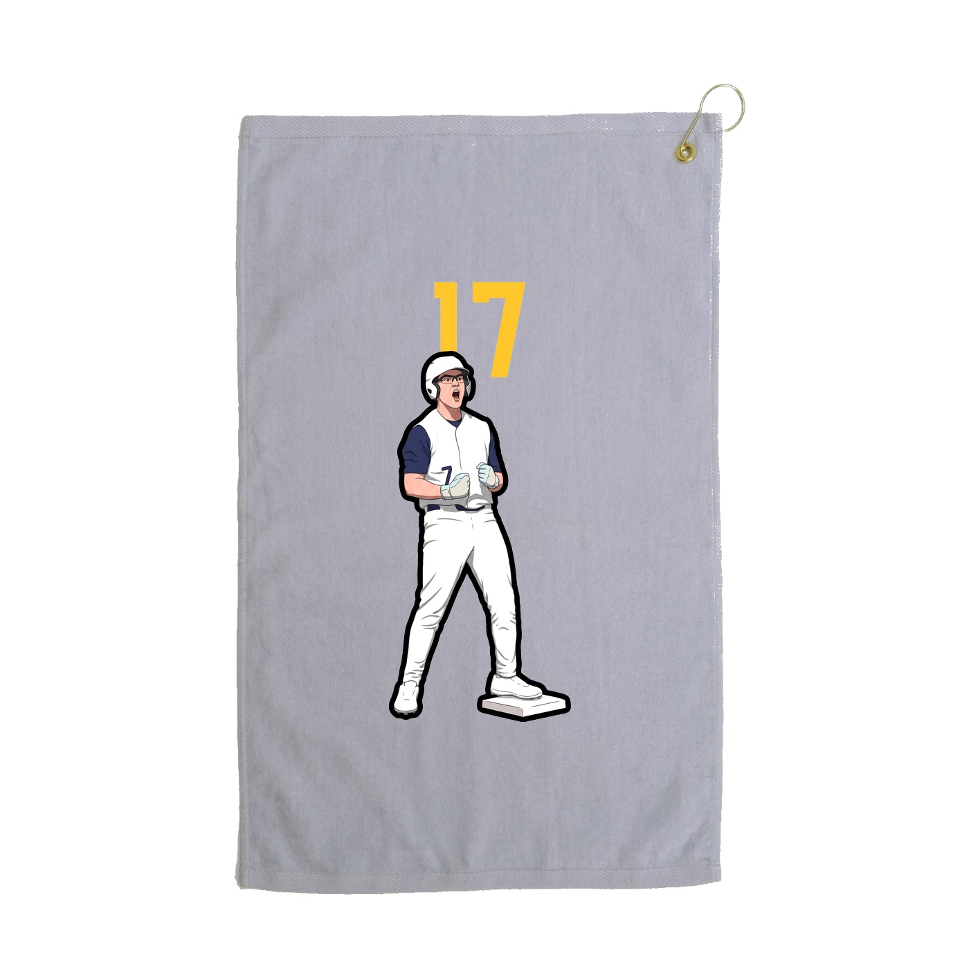 Golf Towel — Number Top in Grey