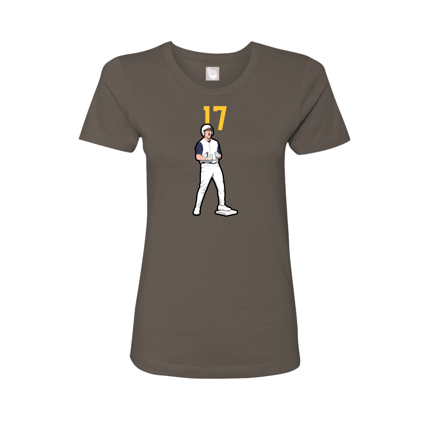 Fitted Women's Tee — Number Top in Grey