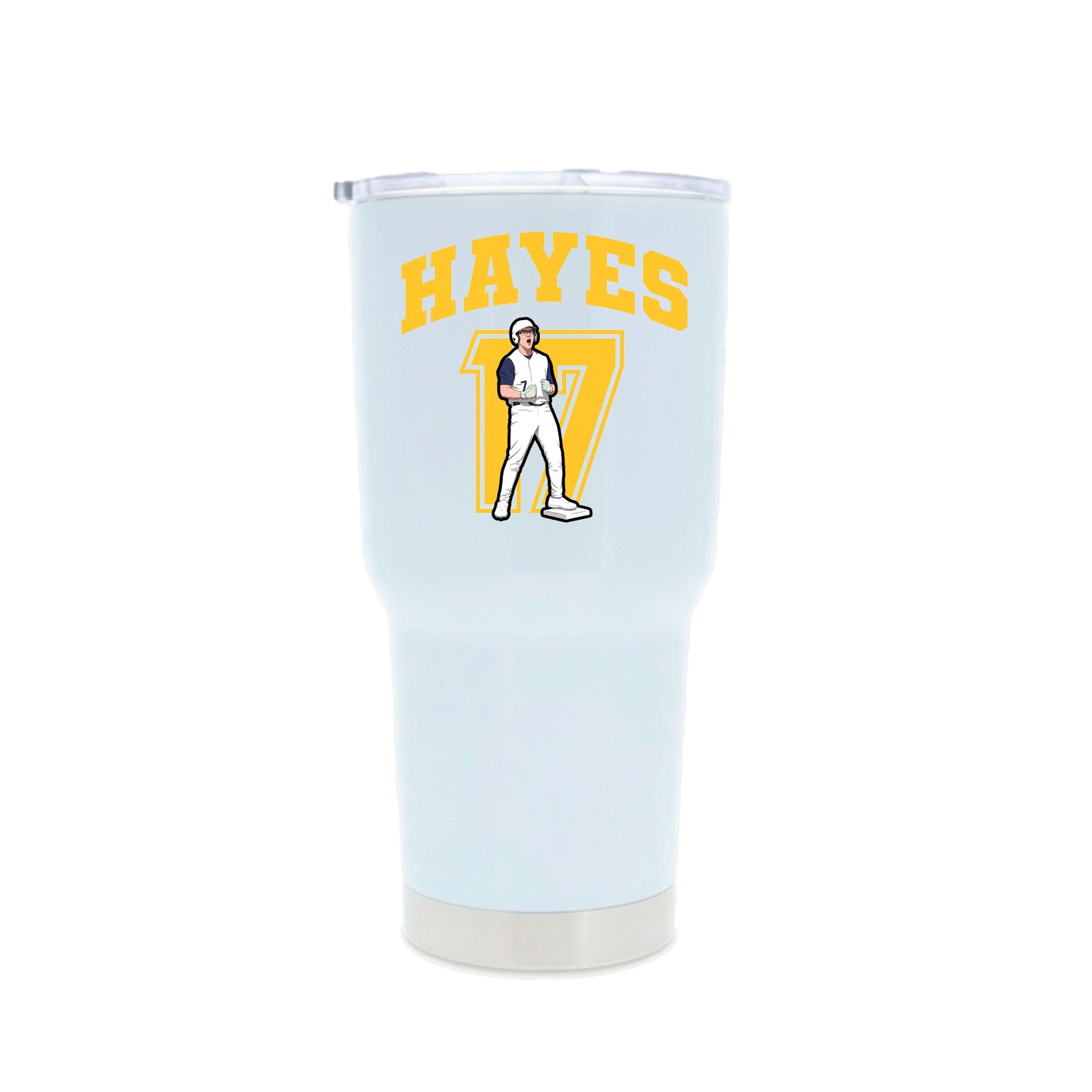 30oz Stainless Steel Tumbler — Number in White