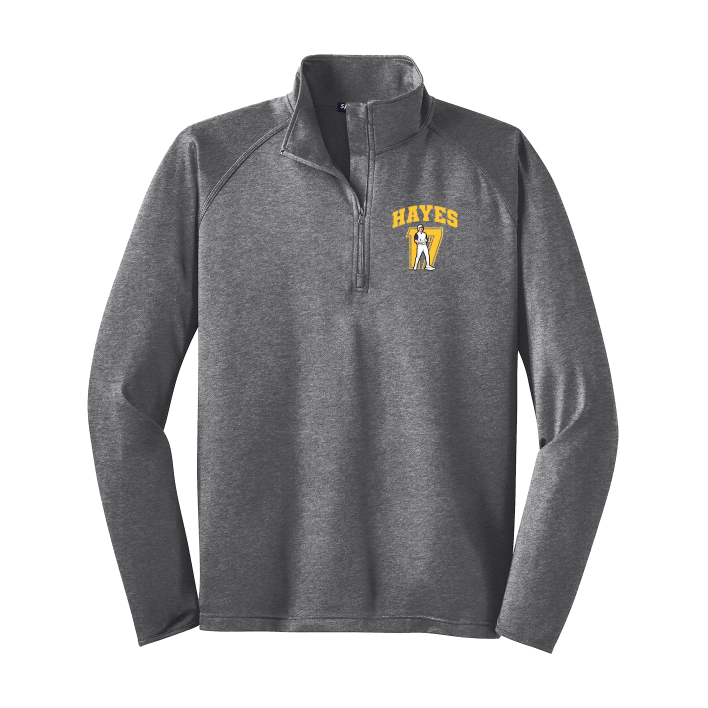 Q-Zip Pullover — Number in Grey