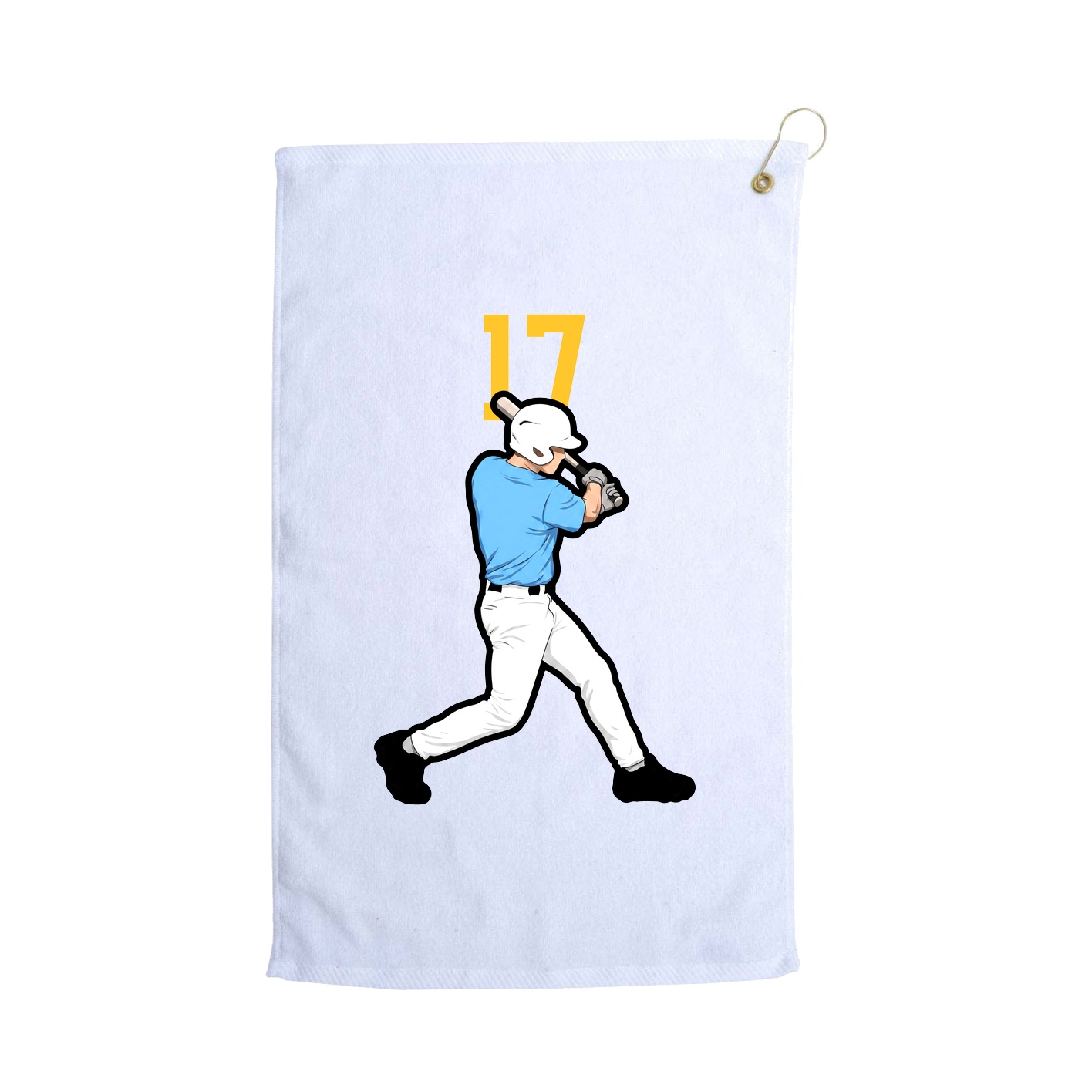 Golf Towel — Number Top in White