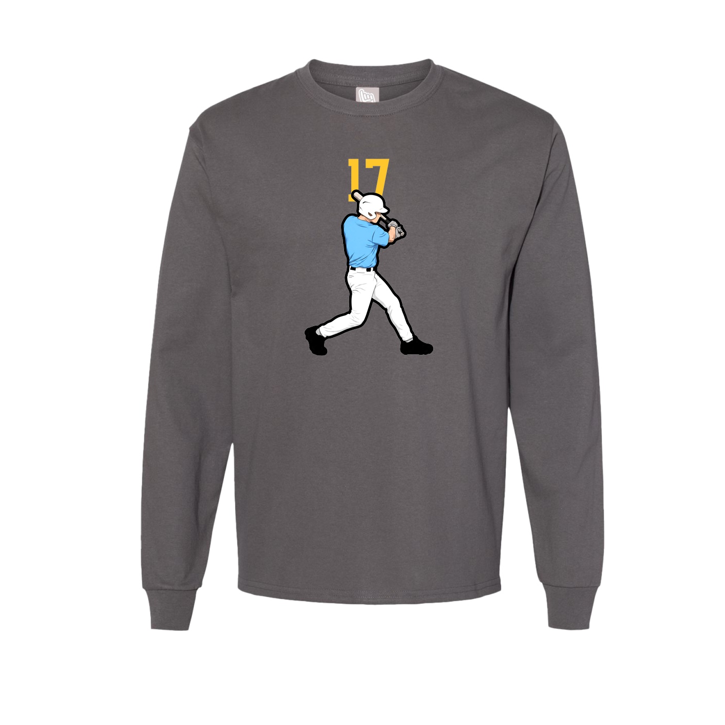 Long Sleeve Tee — Number Top in Grey