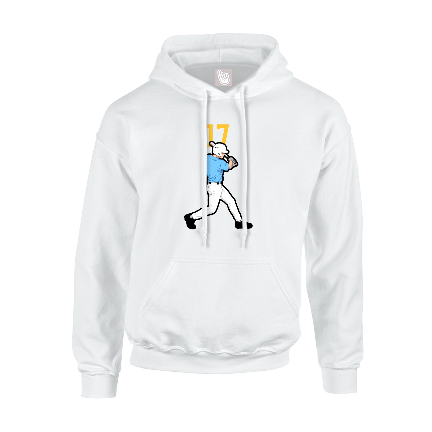 Youth Hoodie — Number Top in White