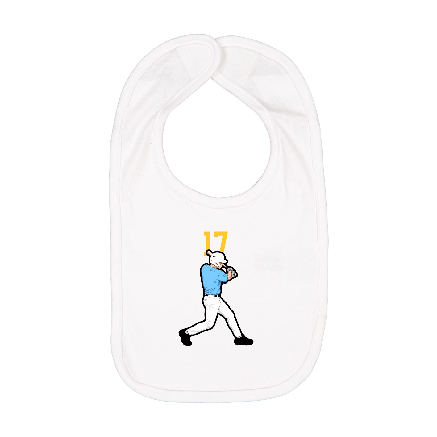 Infant Bib — Number Top in White