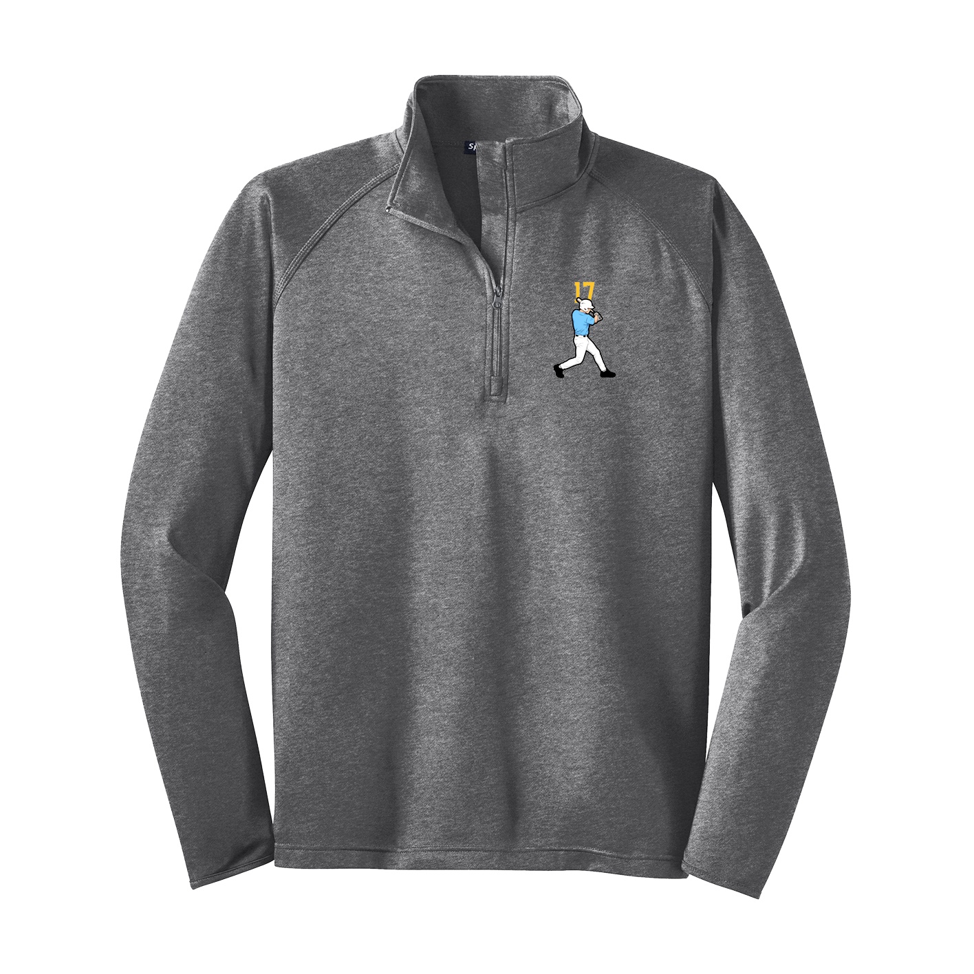 Q-Zip Pullover — Number Top in Grey