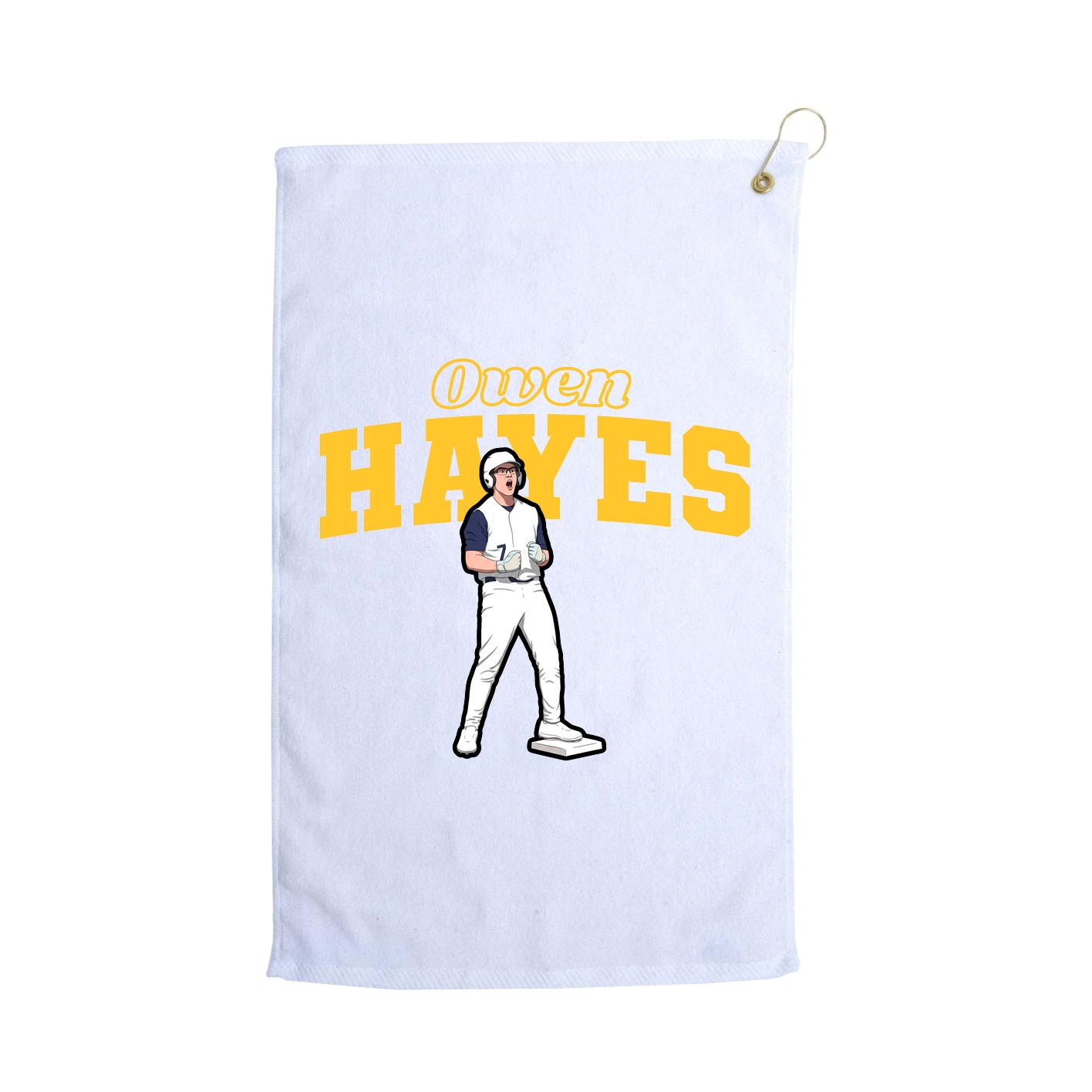 Golf Towel — Name Arch in White