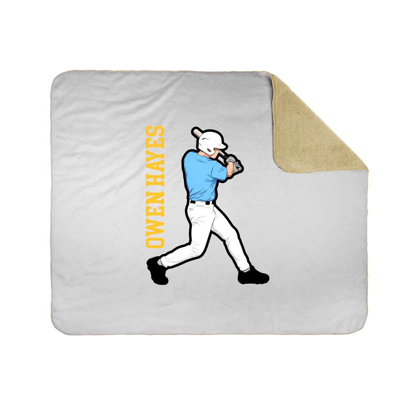 Throw Blanket — Name Vertical in White