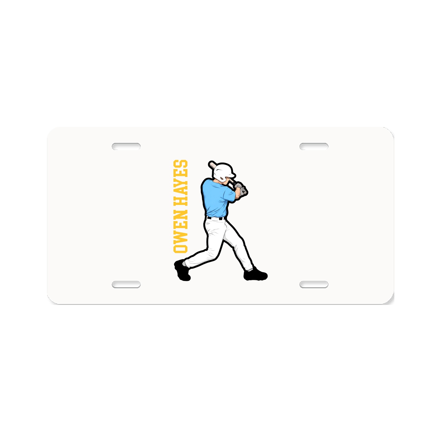 License Plate — Name Vertical in Classic