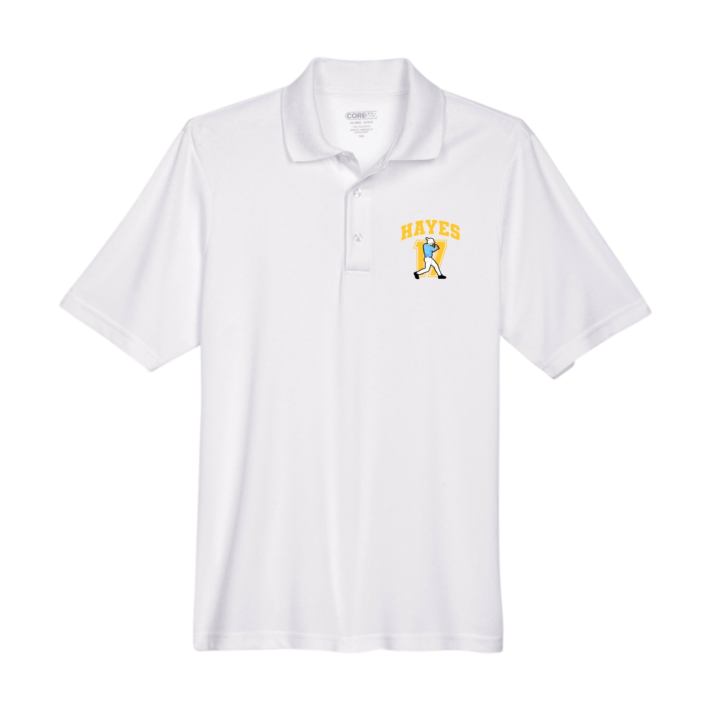 Performance Polo — Number in White