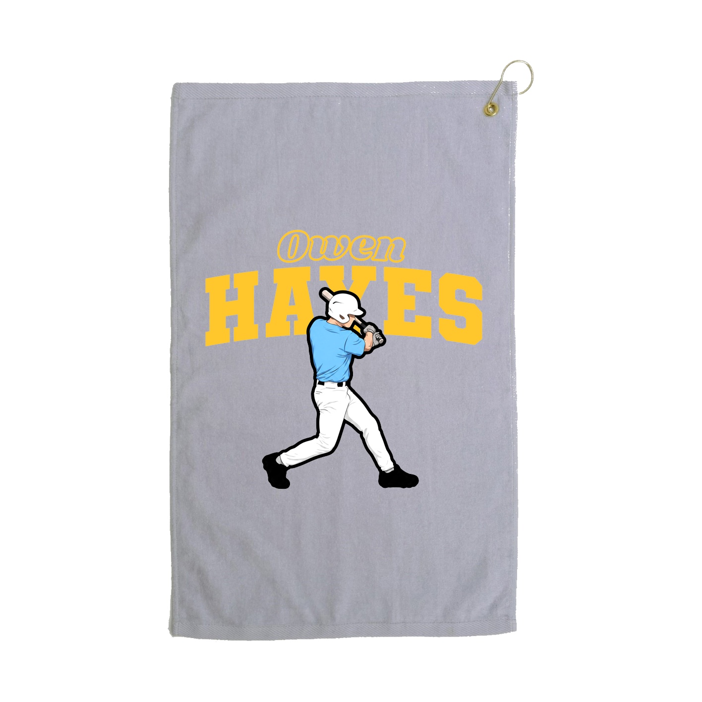 Golf Towel — Name Arch in Grey