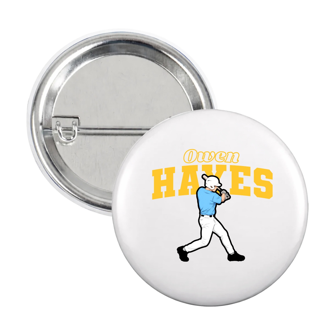 Game Day Button — Name Arch in White