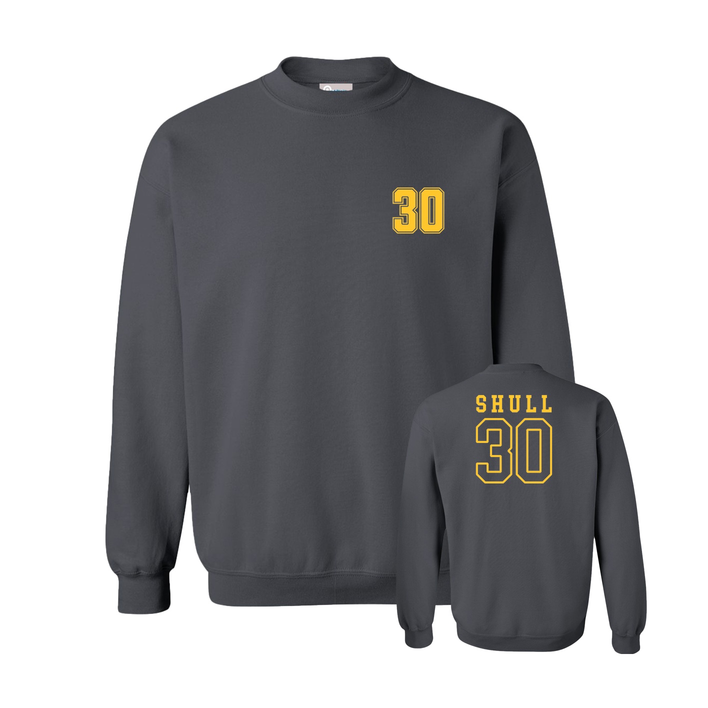 Fleece Crew — Chest Back in Grey