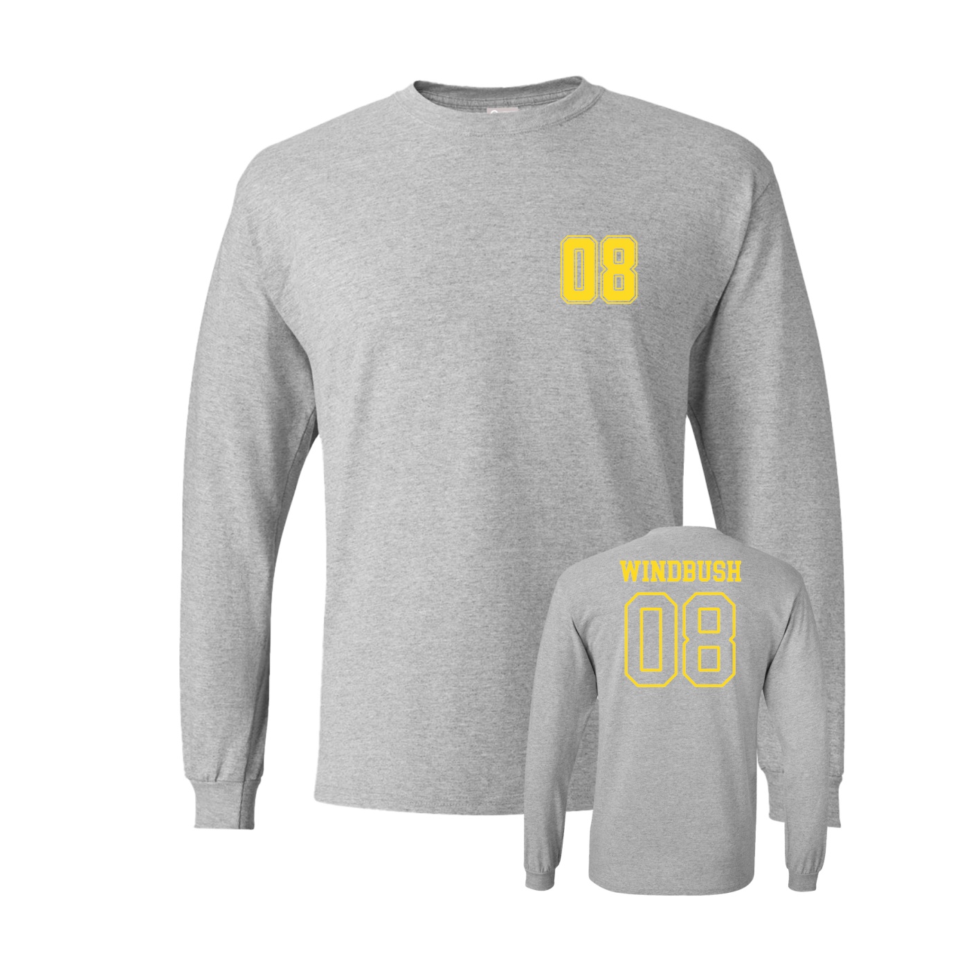 Long Sleeve Tee — Chest Back in Grey