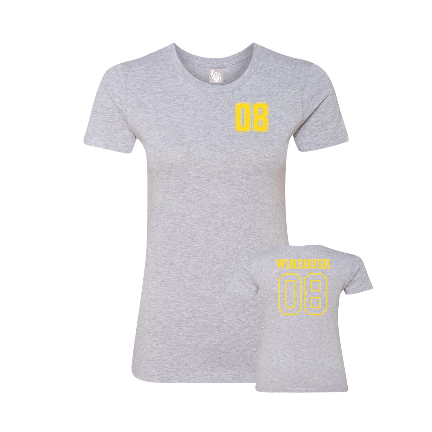 Womens Tee — Chest Back in Grey