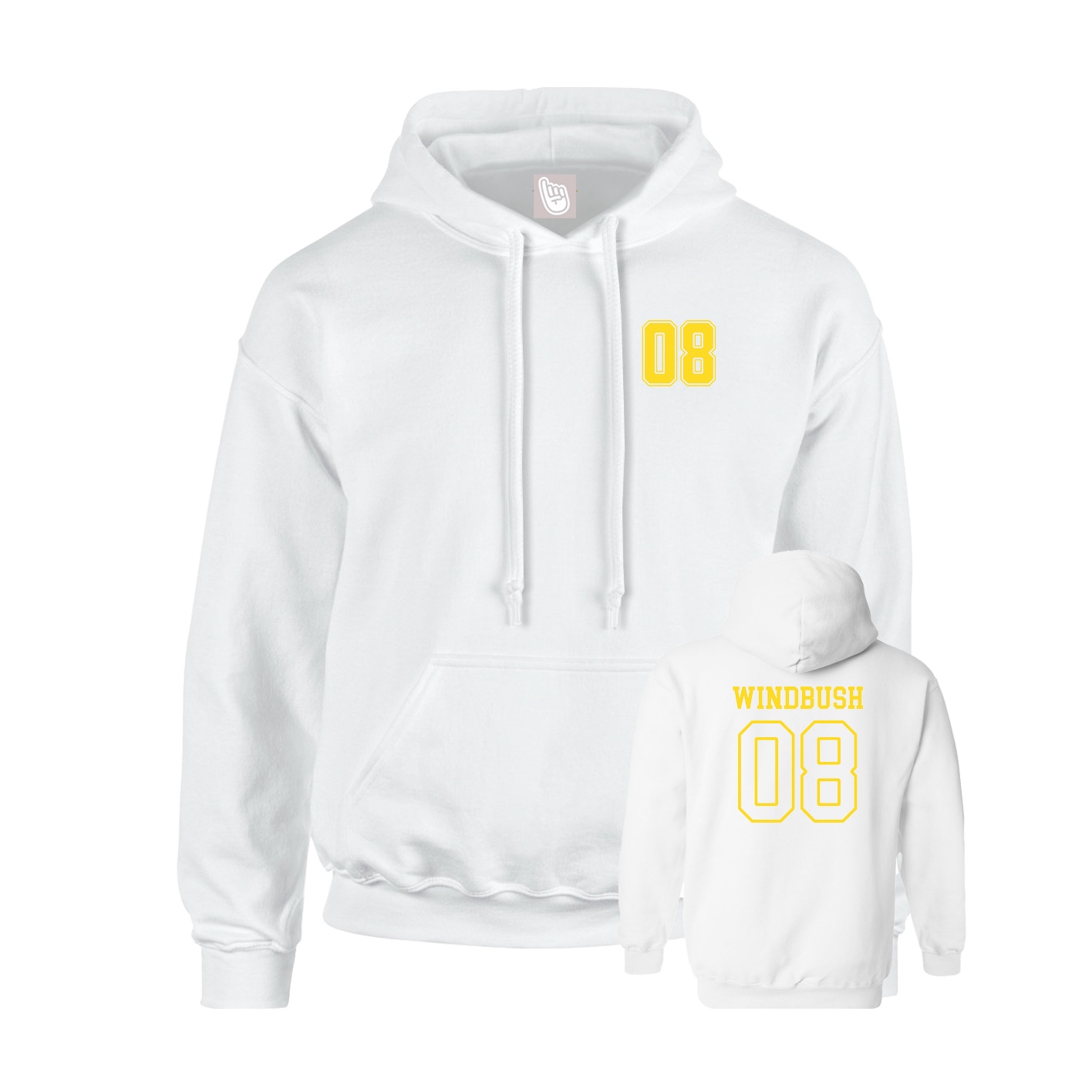 Hoodie — Chest Back in White