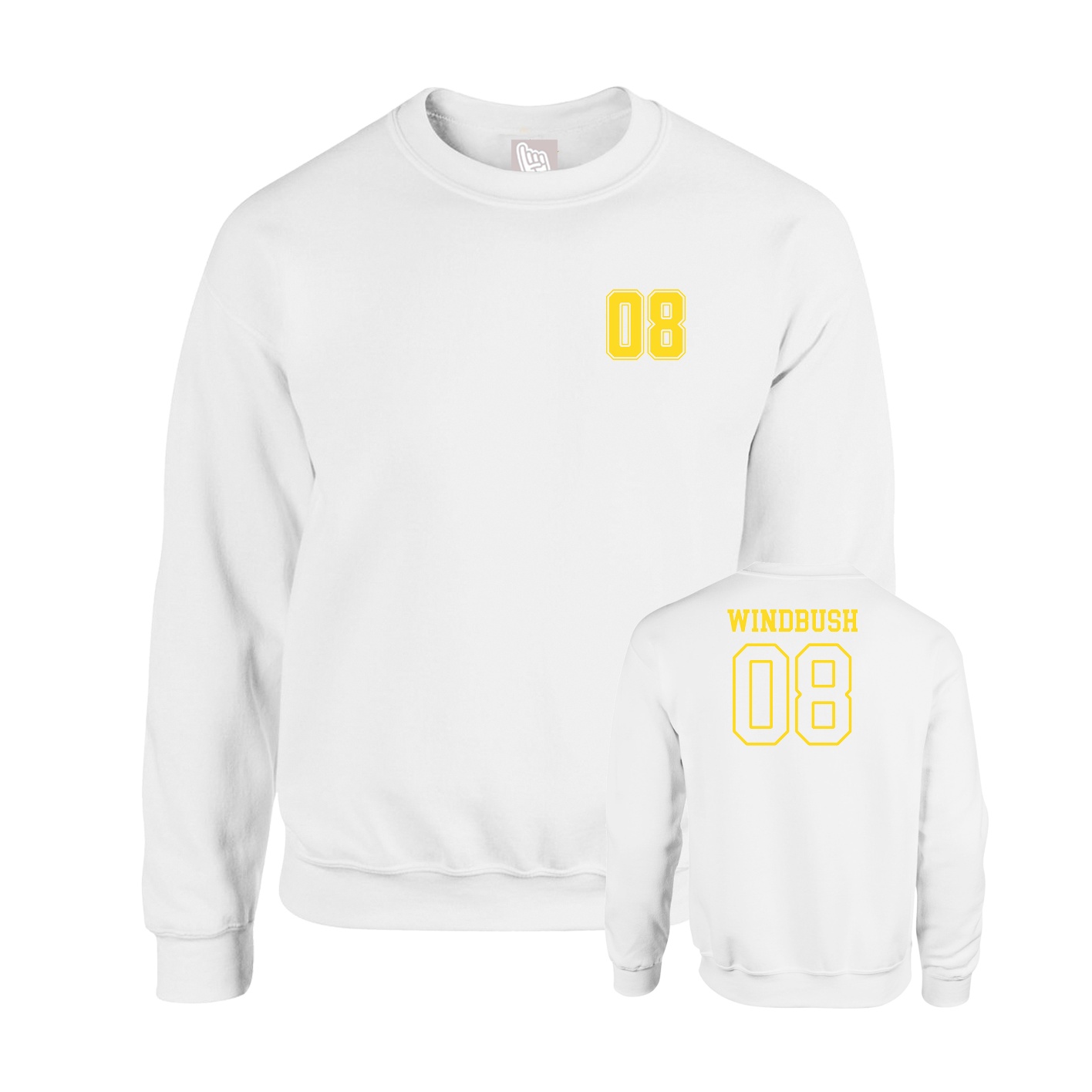 Fleece Crew — Chest Back in White