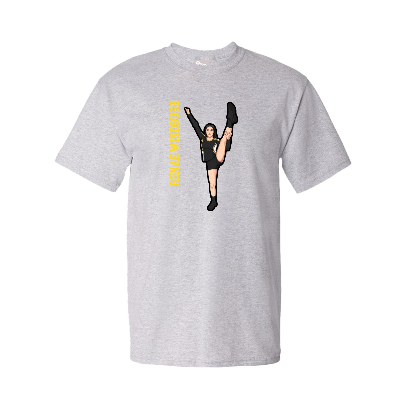Tee — Name Vertical in Grey