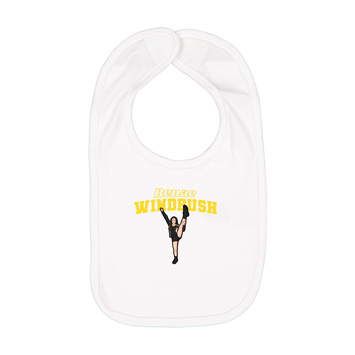 Infant Bib — Name Arch in White