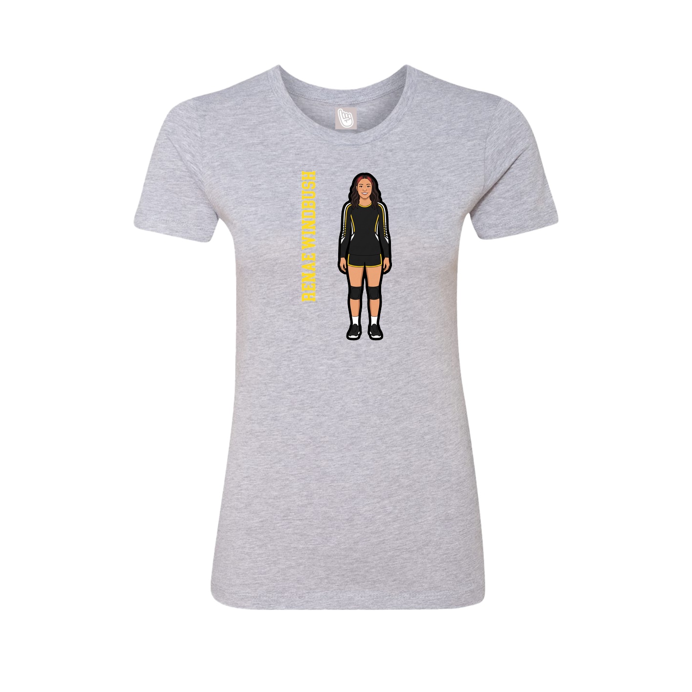 Womens Tee — Name Vertical in Grey