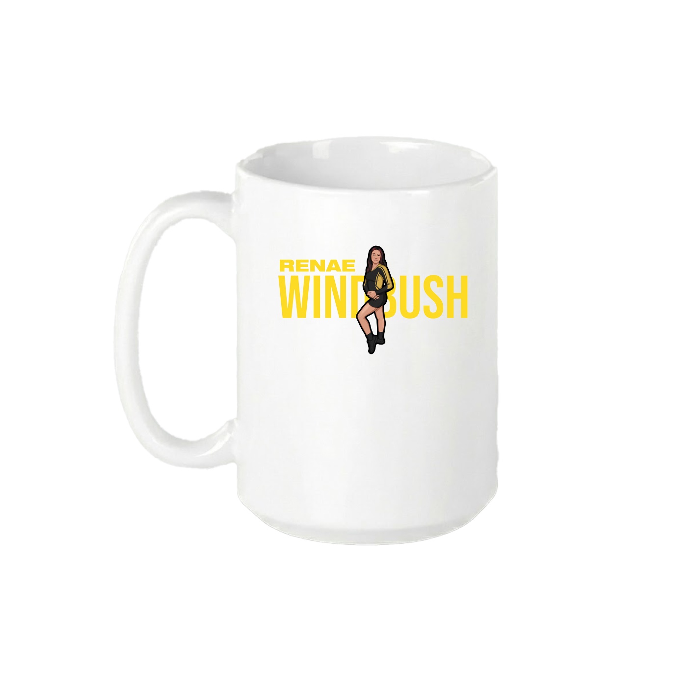15oz Coffee Mug — Player Name in White
