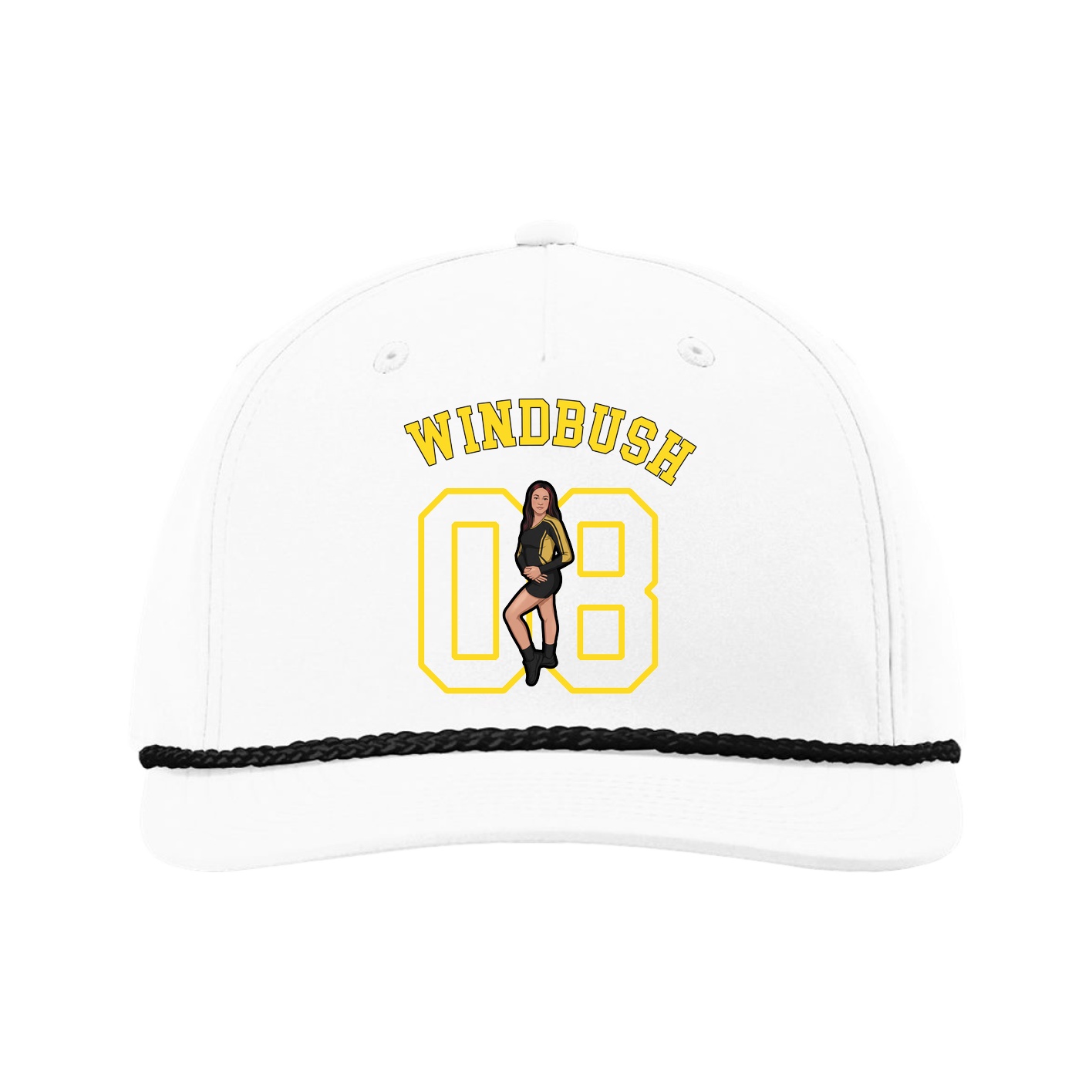 Five-Panel Classic Rope Cap — Shirsey Arch in White