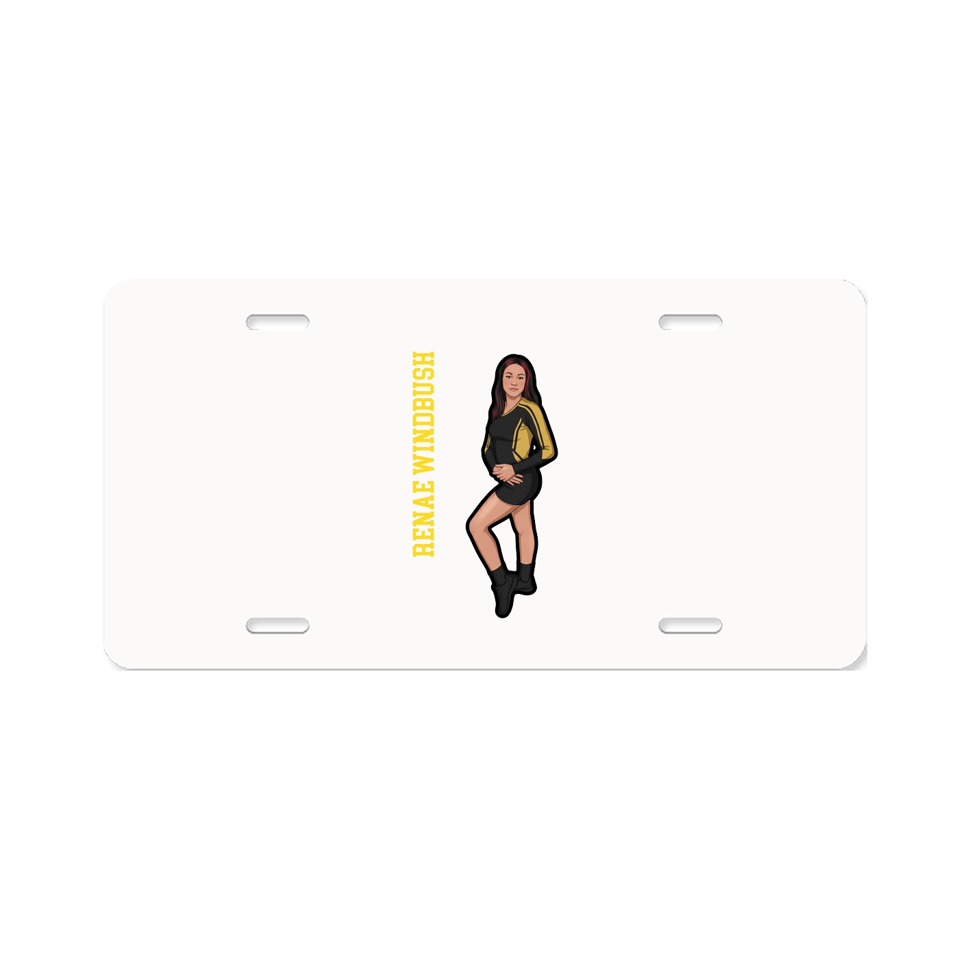 License Plate — Name Vertical in Classic