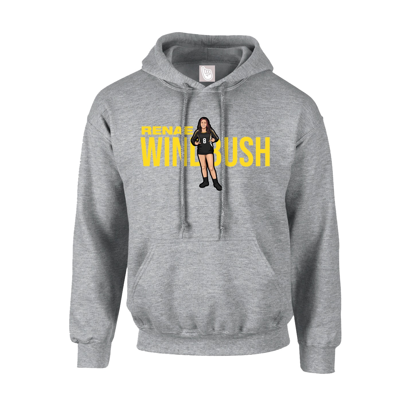 Hoodie — Player Name in Grey