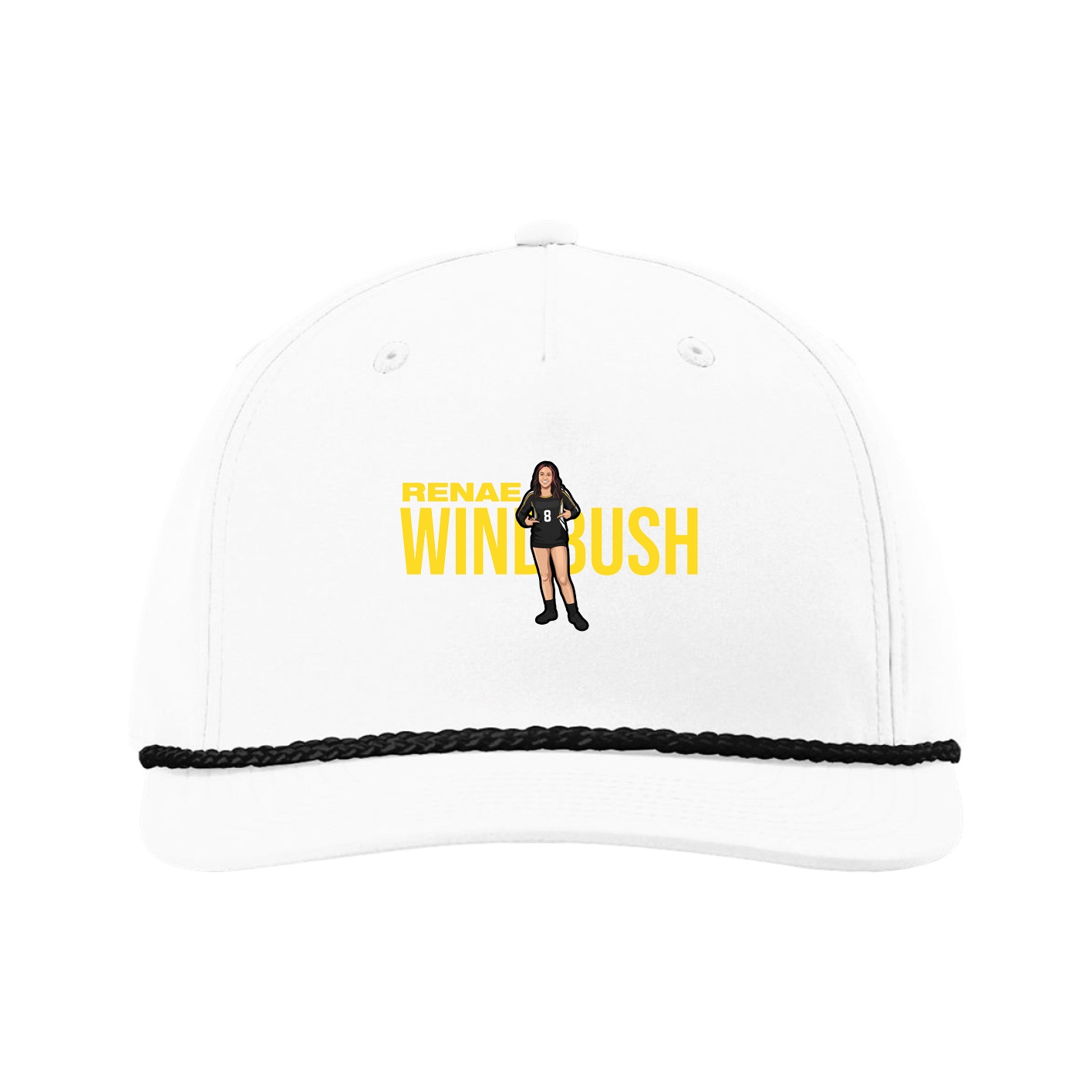 Five-Panel Classic Rope Cap — Player Name in White