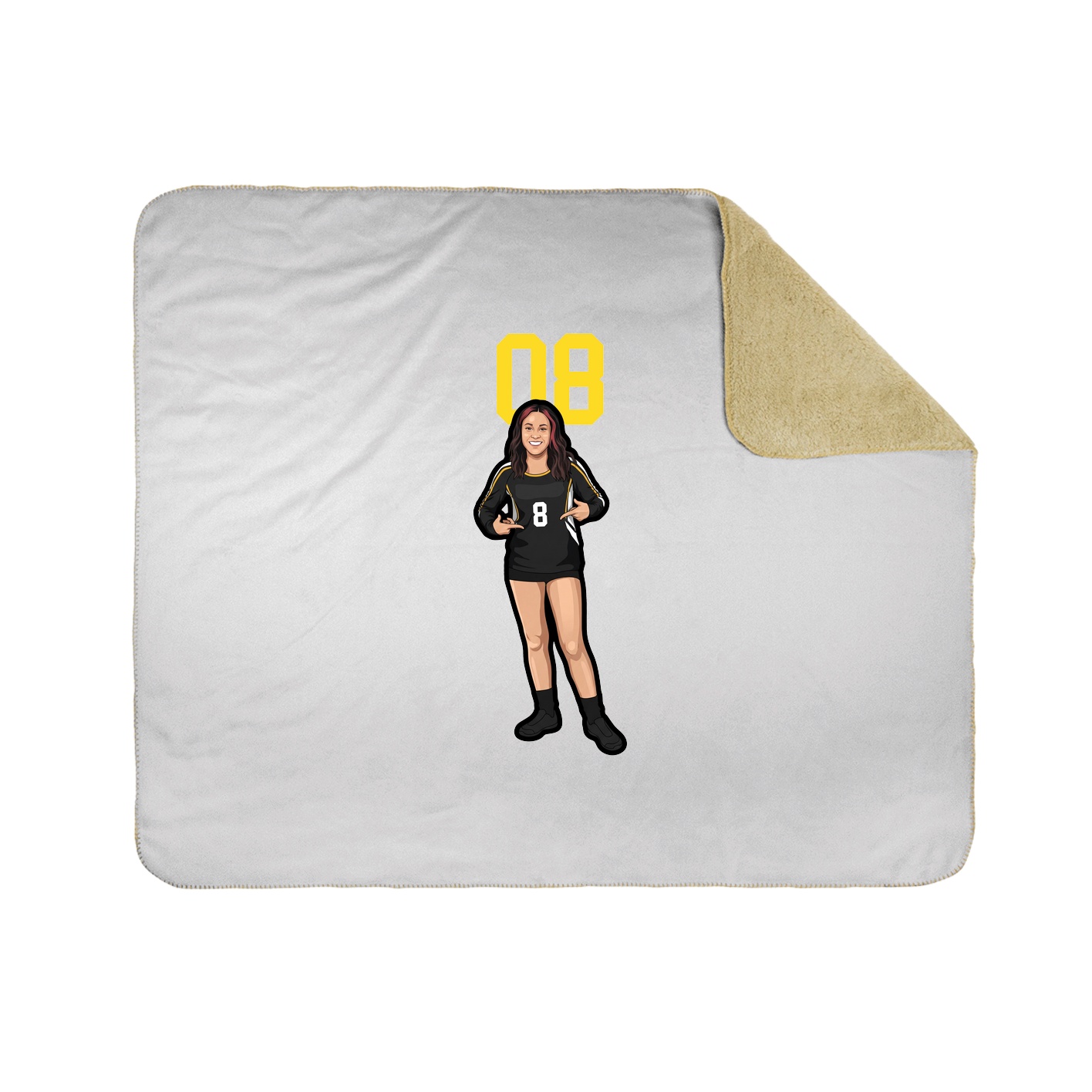 Throw Blanket — Number Top in White