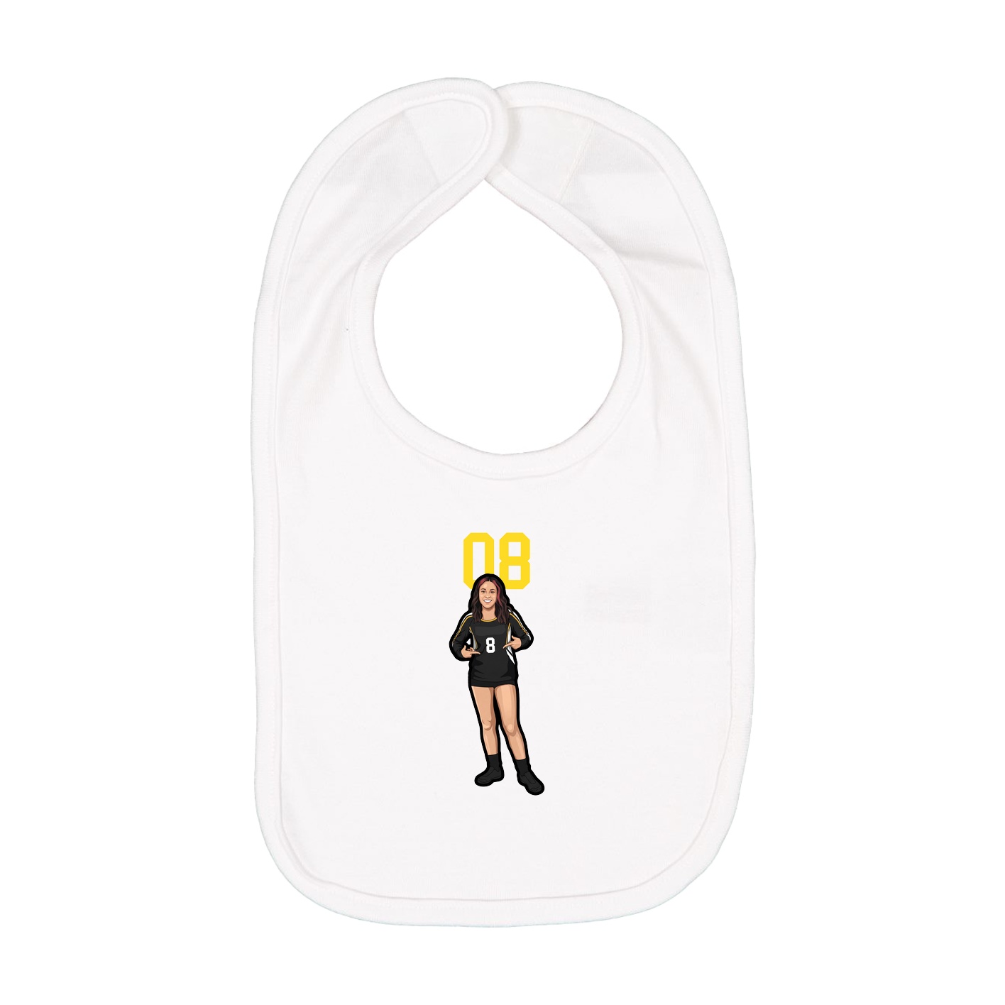 Infant Bib — Number Top in White
