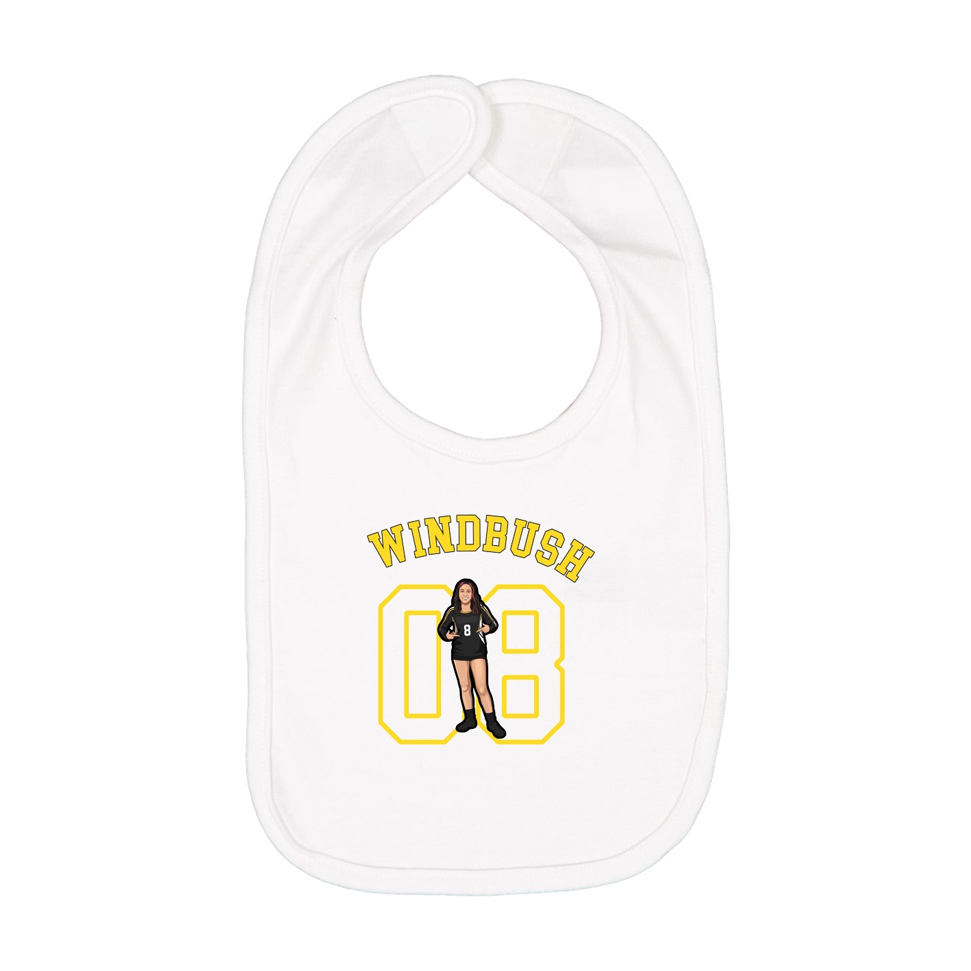 Infant Bib — Shirsey Arch in White