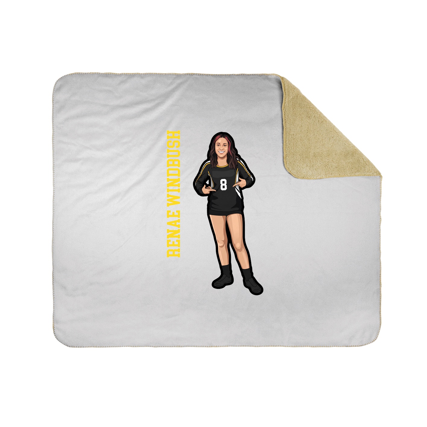 Throw Blanket — Name Vertical in White