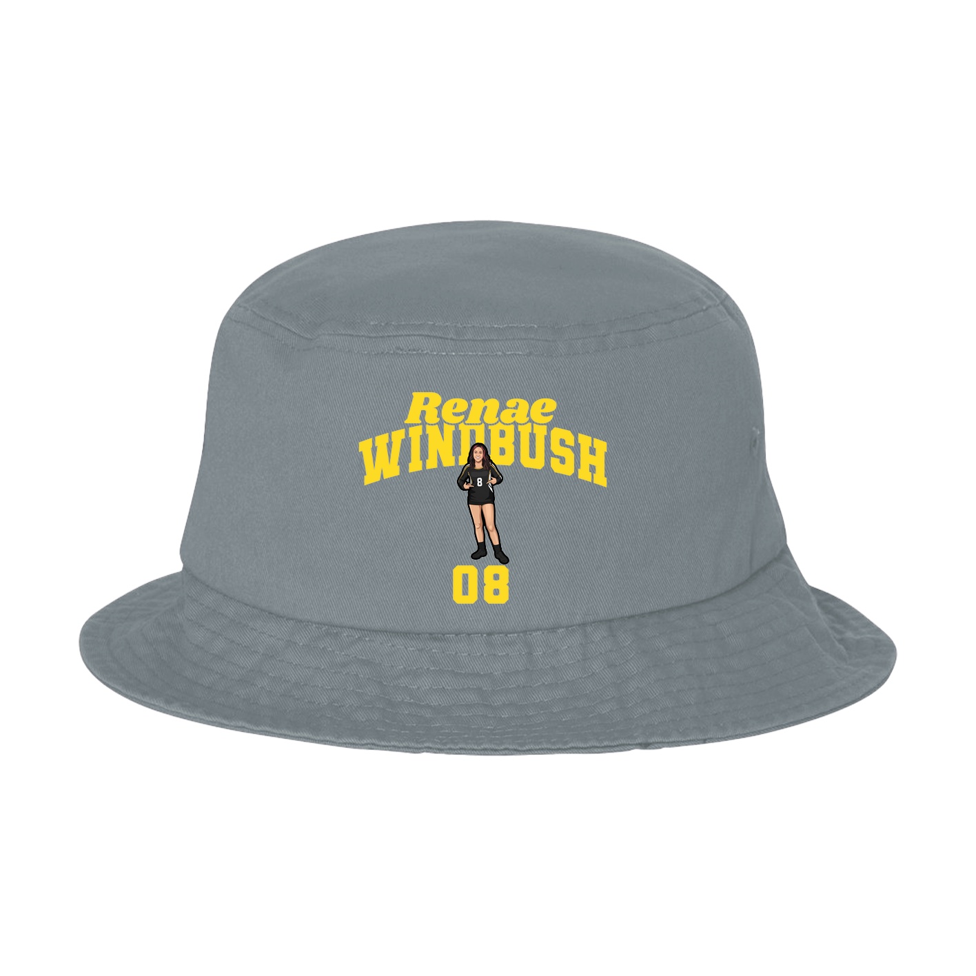 Bucket Cap — Signature Arch in Grey