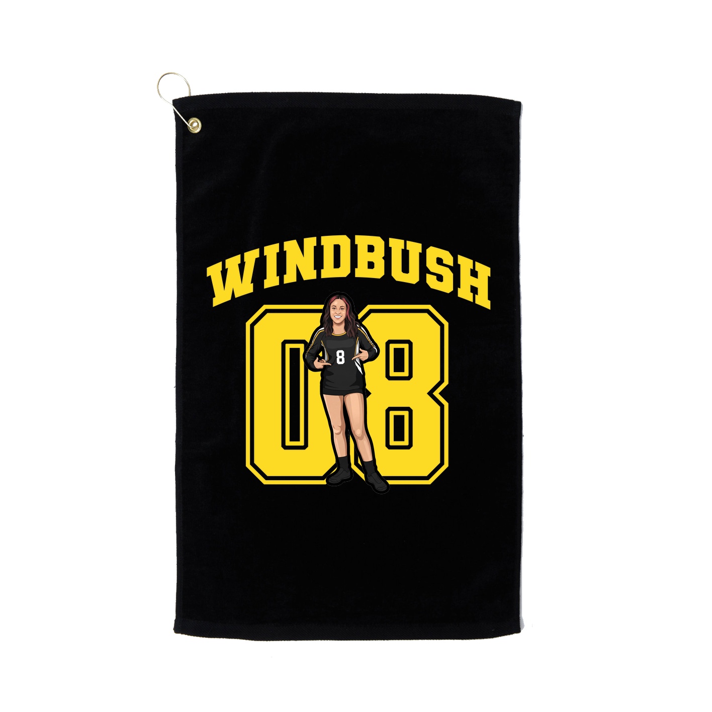 Golf Towel — Number in Black