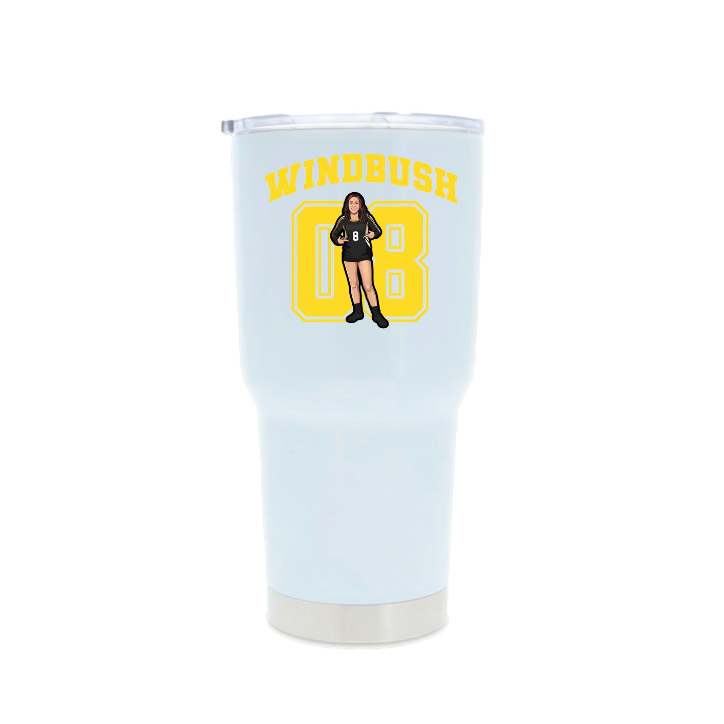 30oz Stainless Steel Tumbler — Number in White