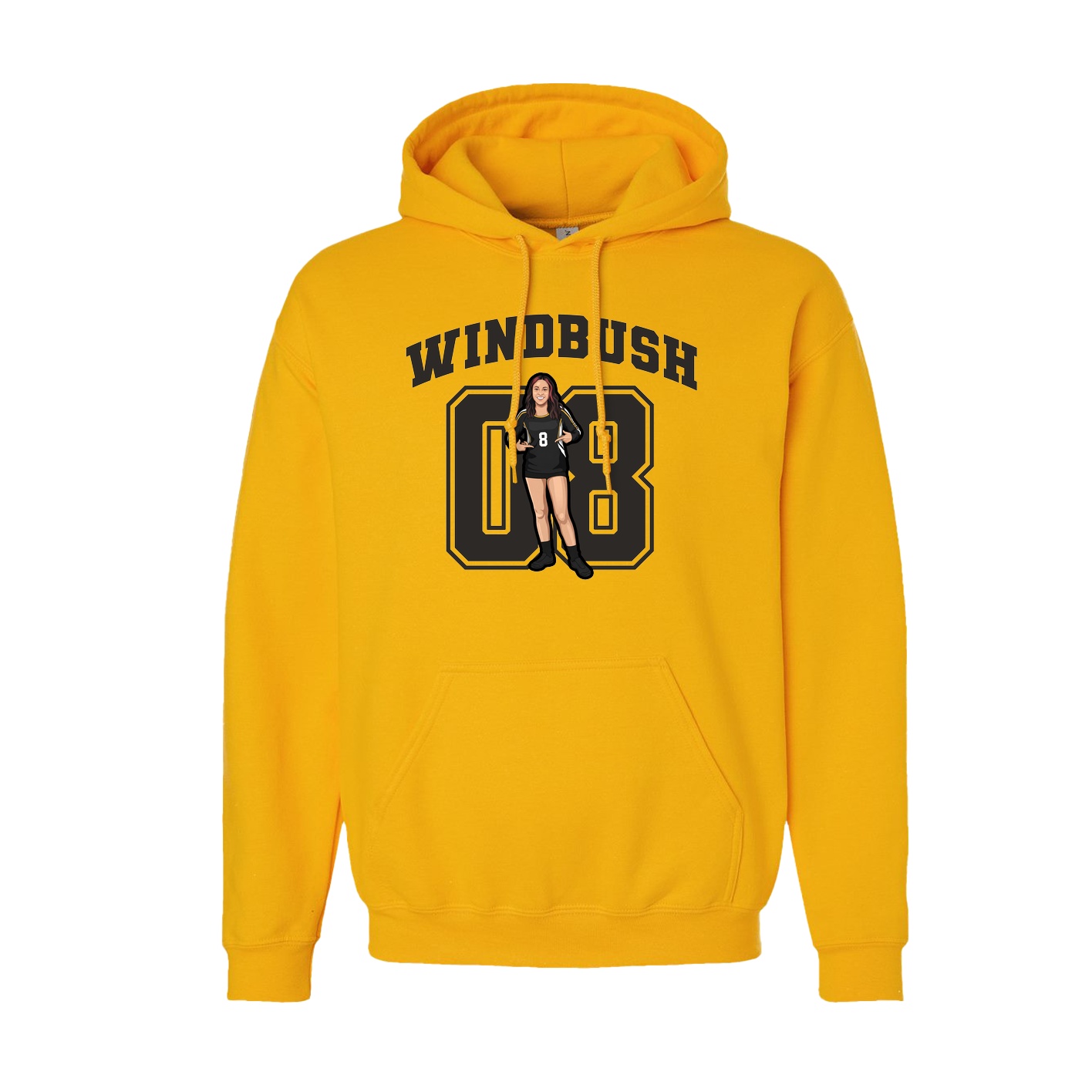 Hoodie — Number in Gold
