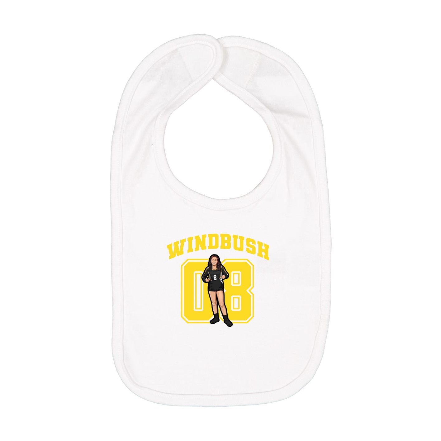 Infant Bib — Number in White