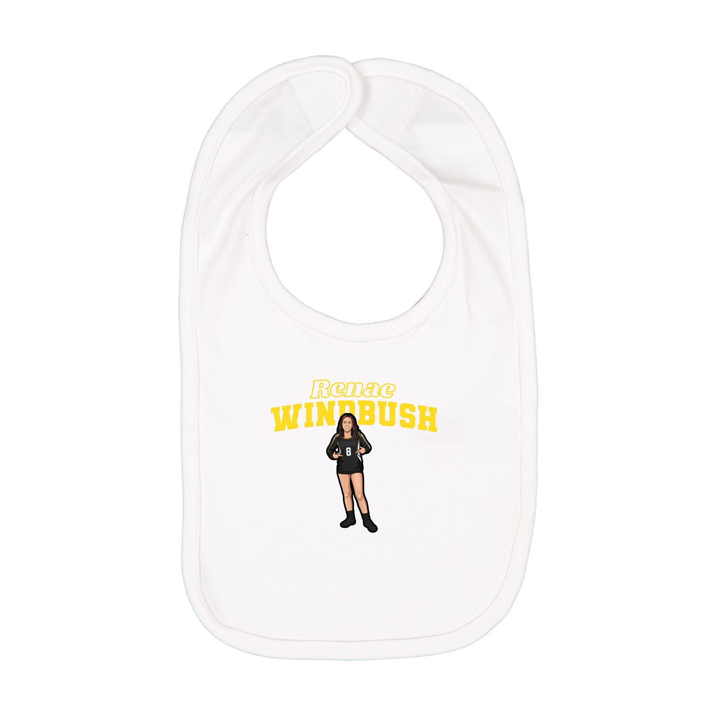 Infant Bib — Name Arch in White